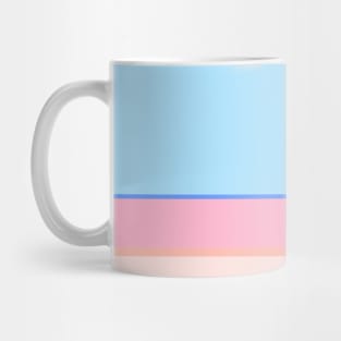 A pleasant pattern of Fresh Air, Cornflower Blue, Little Girl Pink, Very Light Pink and Pale Rose stripes. Mug